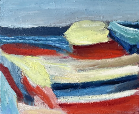 Im Boot, 46x61cm, 2022